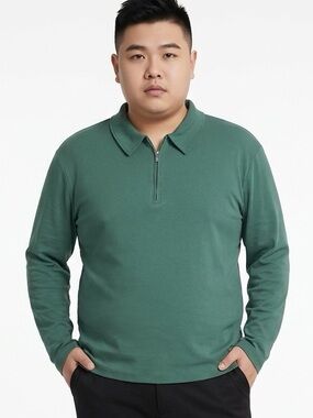 Cezani Men's 2XL Moss Green‎ 1/4 Zip Supima Cotton long sleeve henley 1/4 zip